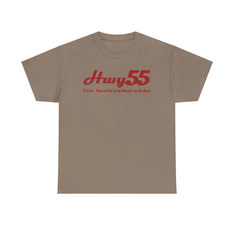 Load image into Gallery viewer, Hwy 55 T-Shirt Fresh Flavorful and Made to Order Defunct Restaurant Chain Tee

