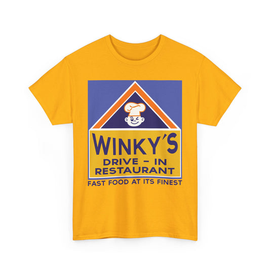 Winky's Drive-In Restaurant Fast Food Vintage Logo Chain T-Shirt