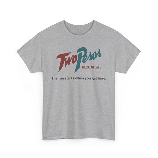 Two Pesos Mexican Cafe Vintage Restaurant Logo Chain T-Shirt