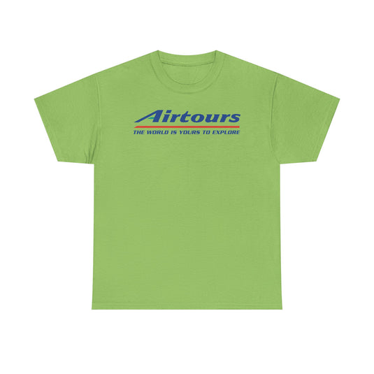 Airtours The World Is Yours To Explore Vintage Charter Airline Logo T-shirt