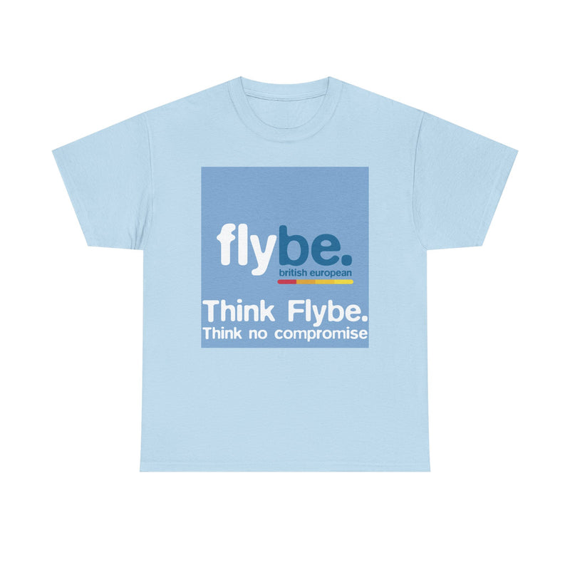 Load image into Gallery viewer, Flybe British European Think No Compromise Regional Airline Logo T-shirt
