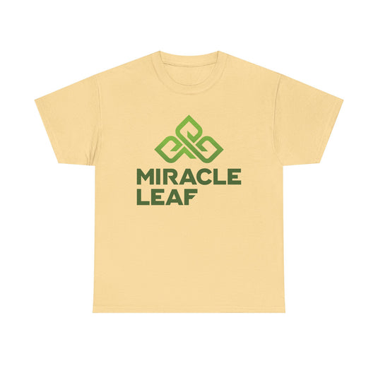 Miracle Leaf Medical Marijuana T-Shirt Defunct Dispensary Bankrupt Logo Tee