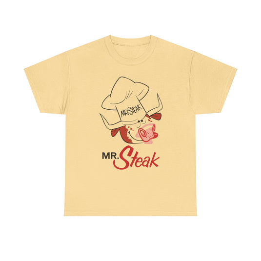 Mr. Steak T-Shirt - Steakhouse Restaurant Industry Defunct Logo Tee