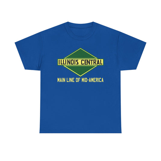Illinois Central Main Line Mid-America Railroad Green Logo Train T-Shirt