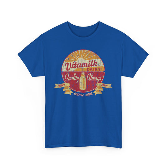 Vitamilk Dairy Seattle Washington 1934 Quality Always Milk Company Logo T-shirt