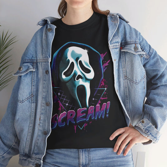 Scream Horror Movie White Mask T-shirt