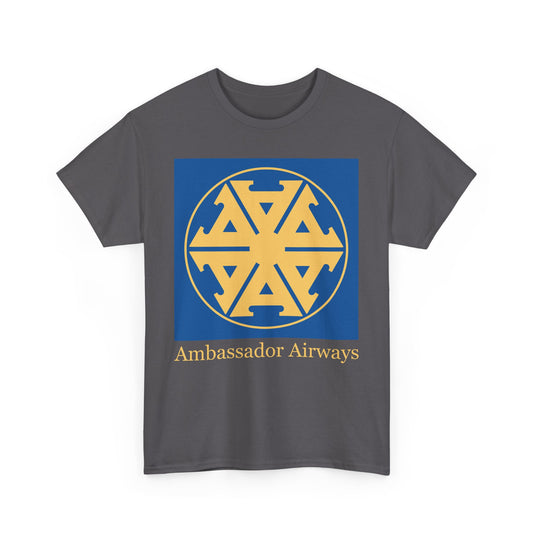 Ambassador Airways Blue Gold Emblem Classic UK Charter Airline T-shirt
