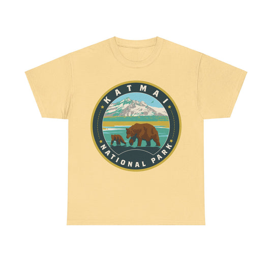 Katmai National Park Alaska Round Logo T-shirt