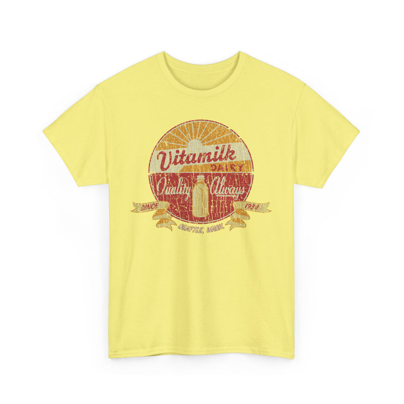 Load image into Gallery viewer, Vitamilk Dairy Seattle Washington 1934 Quality Always Milk Company Logo T-shirt
