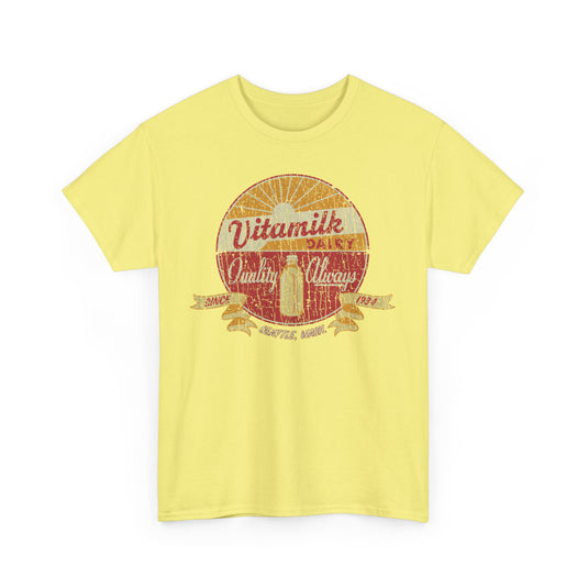 Vitamilk Dairy Seattle Washington 1934 Quality Always Milk Company Logo T-shirt