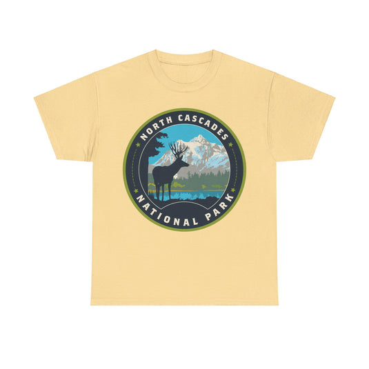 North Cascades National Park Washington Round Logo T-shirt