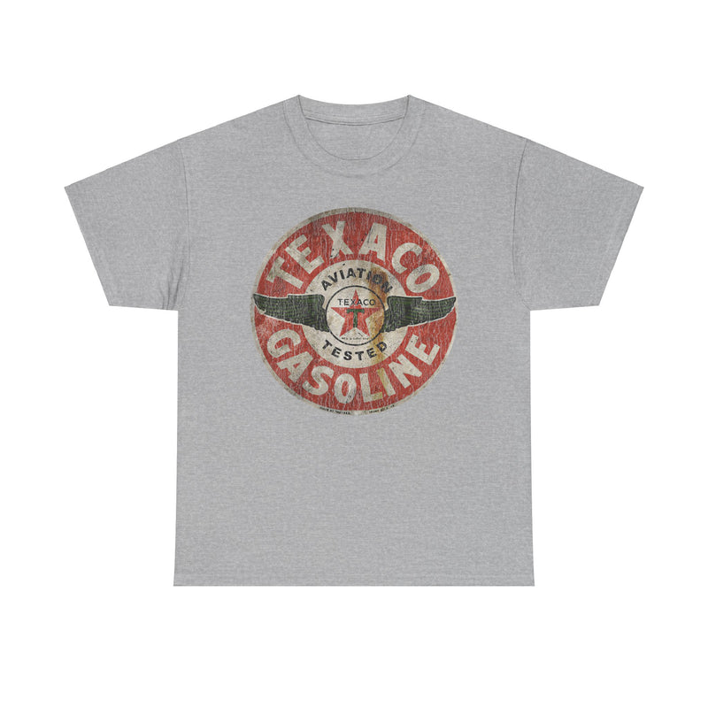 Load image into Gallery viewer, Texaco Aviation Tested Gasoline Sign 1902 Texas Oil Company T-shirt
