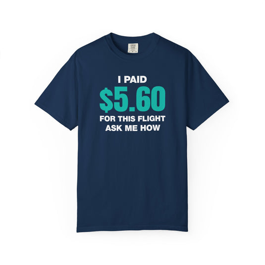 $5.60 Flight Credit Card Points Miles Travel T-shirt