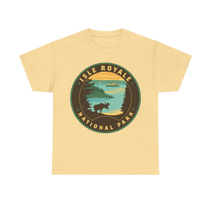 Load image into Gallery viewer, Isle Royale National Park Michigan Round Logo T-shirt
