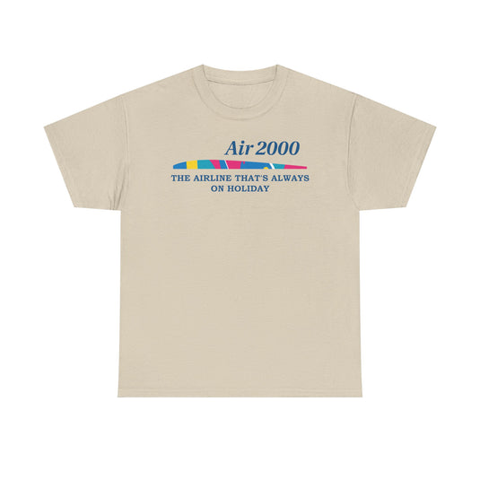 Air 2000 The Airline That's Always on Holiday Vintage Logo Aviation T-shirt