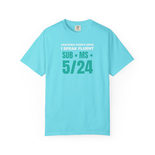 Credit Card Points Miles Fluent Jargon Funny Travel Teal T-shirt