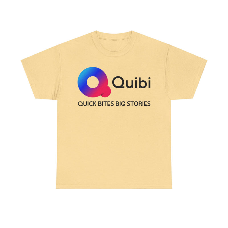 Load image into Gallery viewer, Quibi Quick Bites Big Stories Nostalgic Televison Logo T-Shirt
