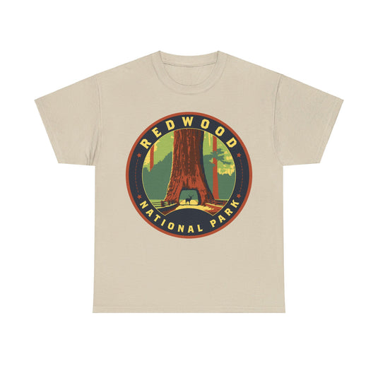 Redwood National Park California Round Logo T-shirt