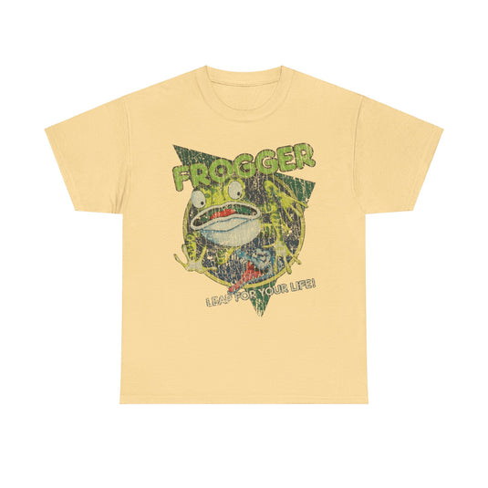 Frogger Leap For Your Life 1981 Video Game Distressed Print T-shirt