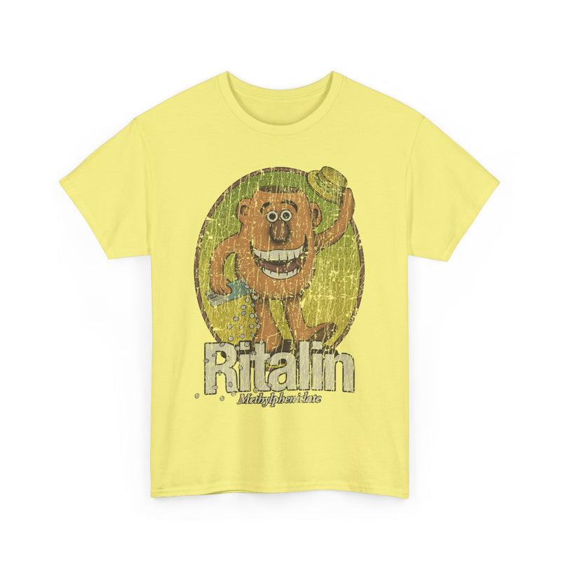 Load image into Gallery viewer, Ritalin Man 1975 Methylphenidate Advertising Logo T-shirt
