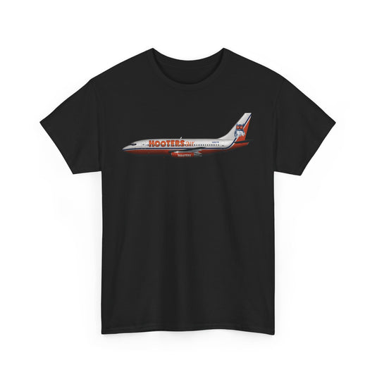 Hooters Air Orange Owl Novelty Airline Retro Aviation Memorabilia T-shirt