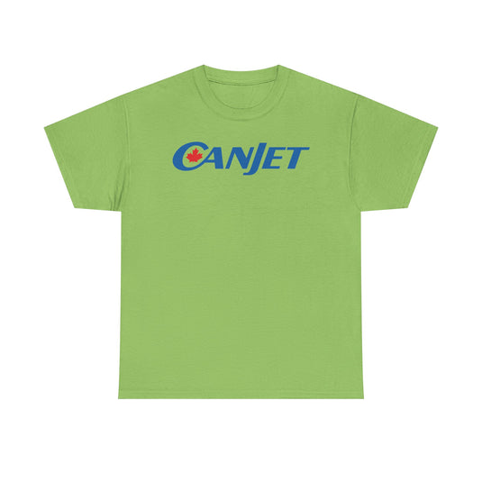 CanJet Canadian Maple Leaf Blue Logo Aviation Memorabilia T-shirt