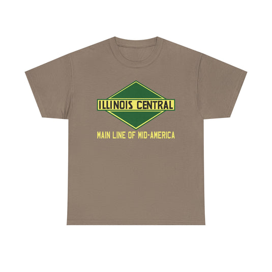 Illinois Central Main Line Mid-America Railroad Green Logo Train T-Shirt