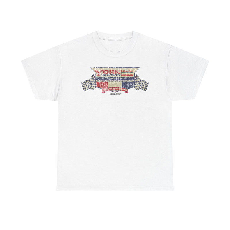 Load image into Gallery viewer, York US30 Dragway 1960 Thomasville Pennsylvania Drag Racing Track T-shirt
