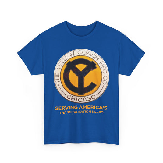 The Yellow Coach Mfg Co Chicago Serving America's Transportation Needs Vintage Logo T-shirt