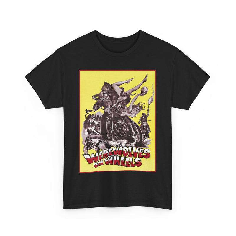 Load image into Gallery viewer, Werewolves on Wheels 1971 Werewolf Biker Gang Horror Action Movie T-shirt
