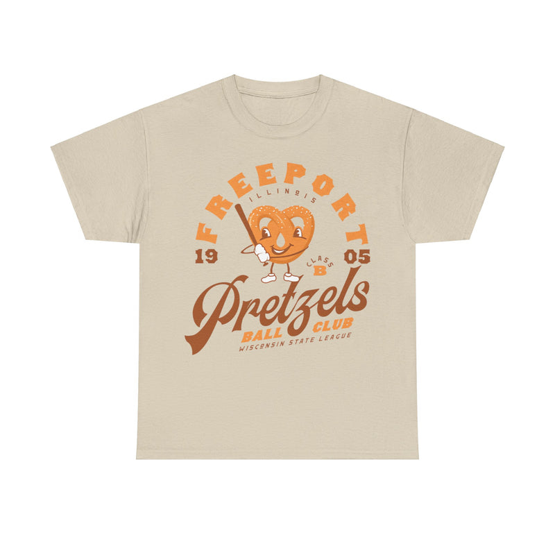 Load image into Gallery viewer, Freeport Pretzels Est 1905 Illinois Baseball T-shirt
