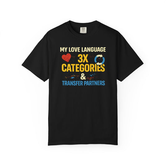 Credit Card Love Language Funny Points Miles Travel T-shirt