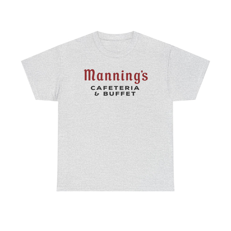 Load image into Gallery viewer, Manning's Cafeterias T-Shirt - Restaurant Industry Defunct Logo Tee
