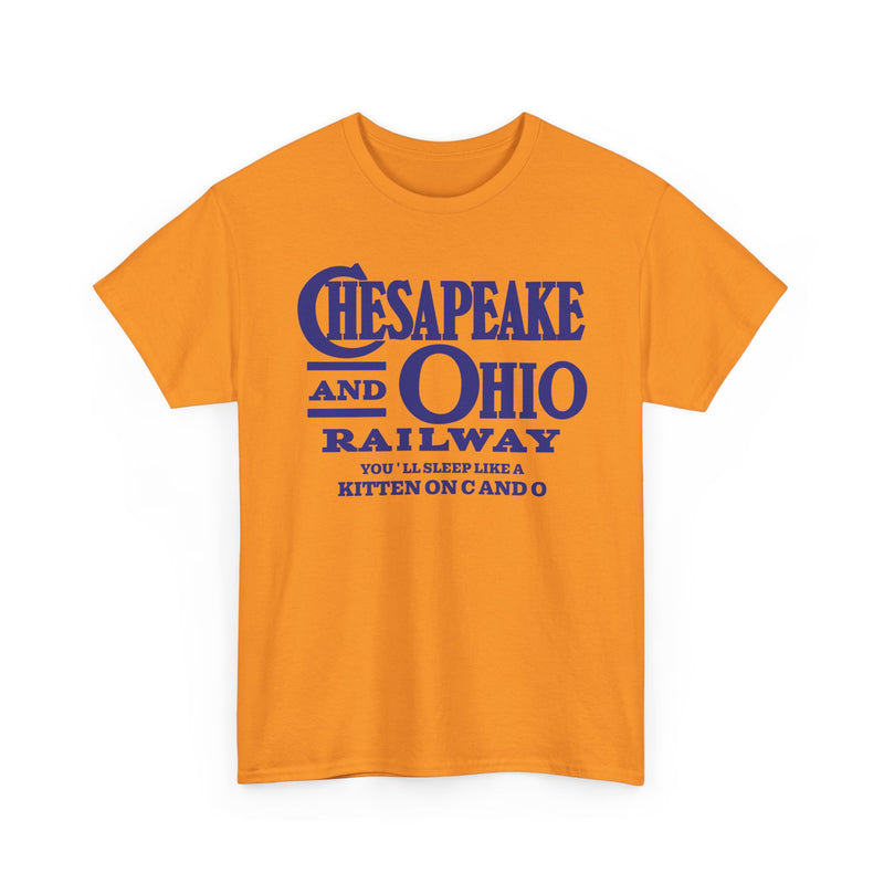 Load image into Gallery viewer, Chesapeake Ohio Railway Sleep Like Kitten Railroad Logo T-Shirt

