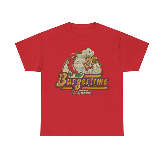 BurgerTime 1982 Video Game Distressed Print T-shirt