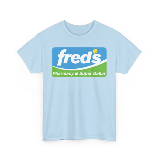Fred's Pharmacy & Super Dollar Blue Green Retro Logo T-Shirt