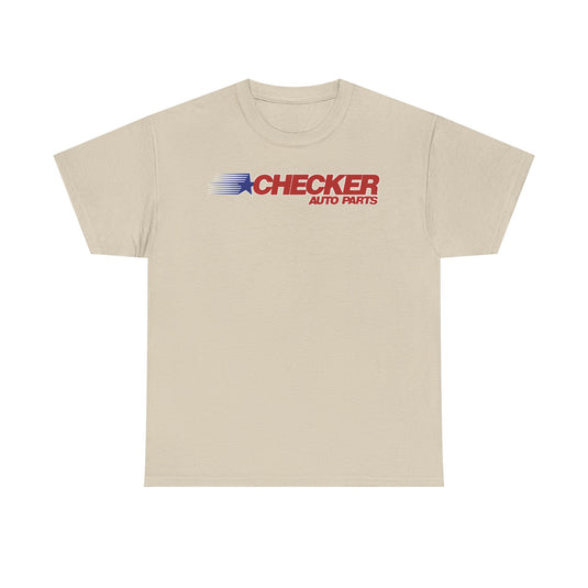 Checker Auto Parts Blue Star Red Logo Vintage T-Shirt