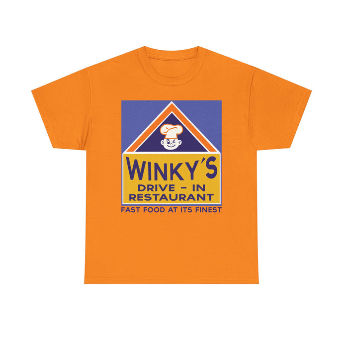 Winky's Drive-In Restaurant Fast Food Vintage Logo Chain T-Shirt