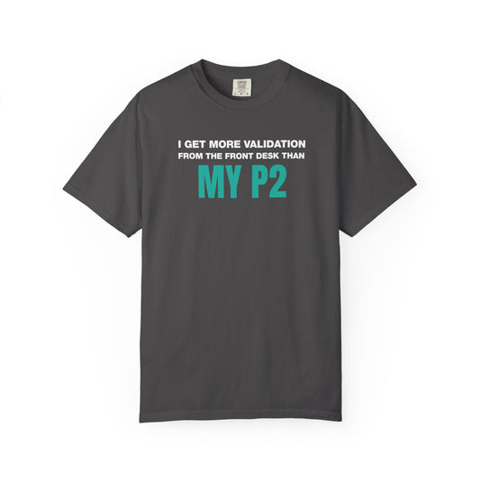 Hotel Front Desk Validation Credit Card Points Miles Teal T-shirt