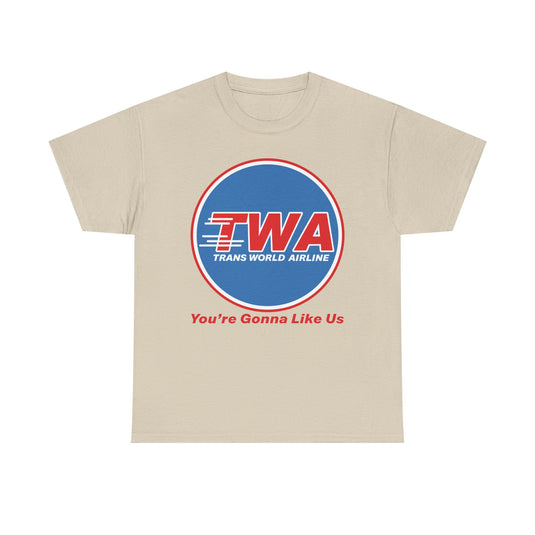 TWA Trans World Airline Classic Globe Logo Gonna Like Us T-shirt