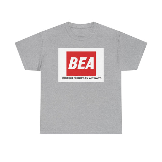 BEA British European Airways Red Square Vintage Travel Collectible T-shirt