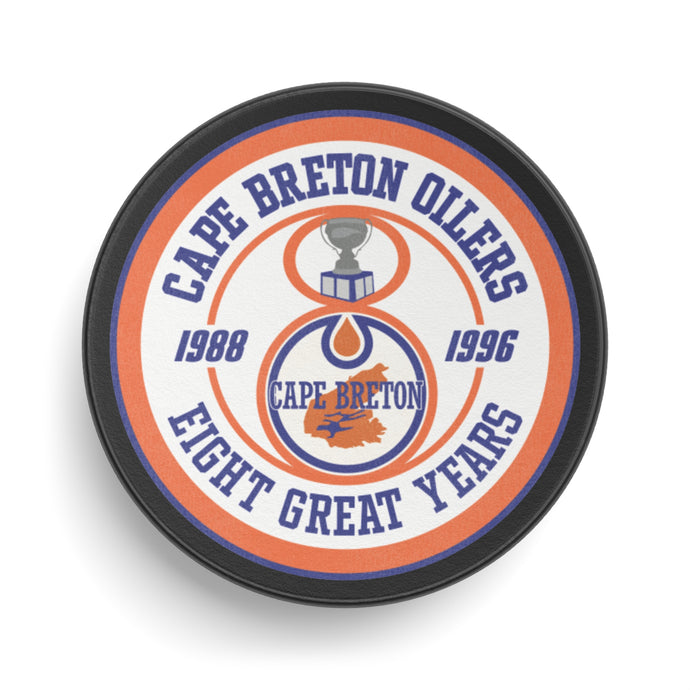 Cape Breton Oilers 8 Great Years Logo Hockey Puck