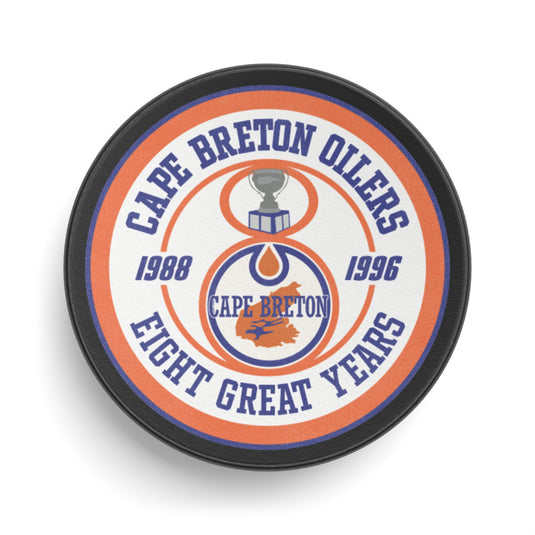 Cape Breton Oilers 8 Great Years Logo Hockey Puck