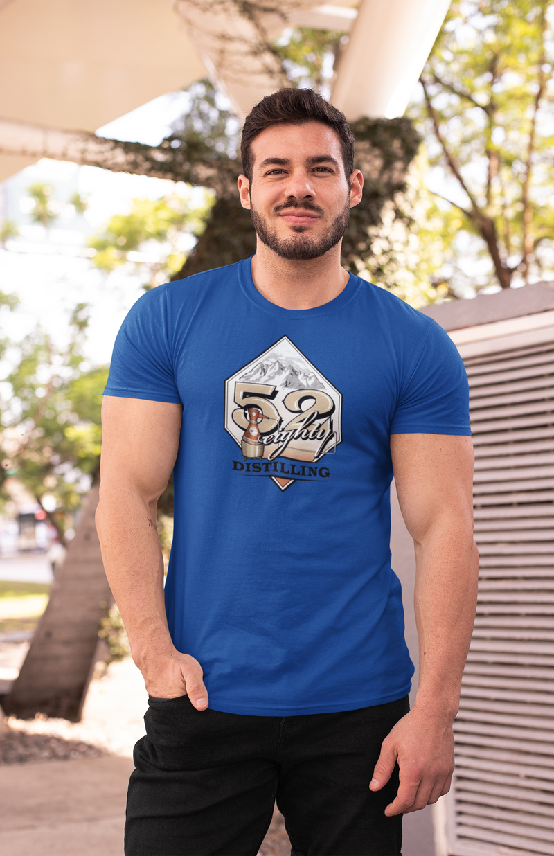 Load image into Gallery viewer, 52 Eighty Distilling T-Shirt - Bankrupt Spirits Industry Logo Tee
