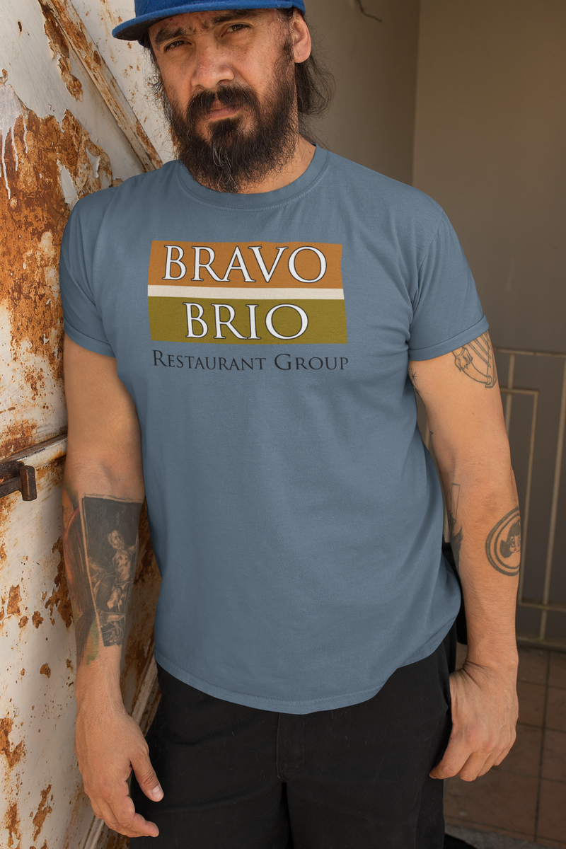 Load image into Gallery viewer, Bravo Brio Restaurant Group T-Shirt - Defunct Dining Chain Logo Tee
