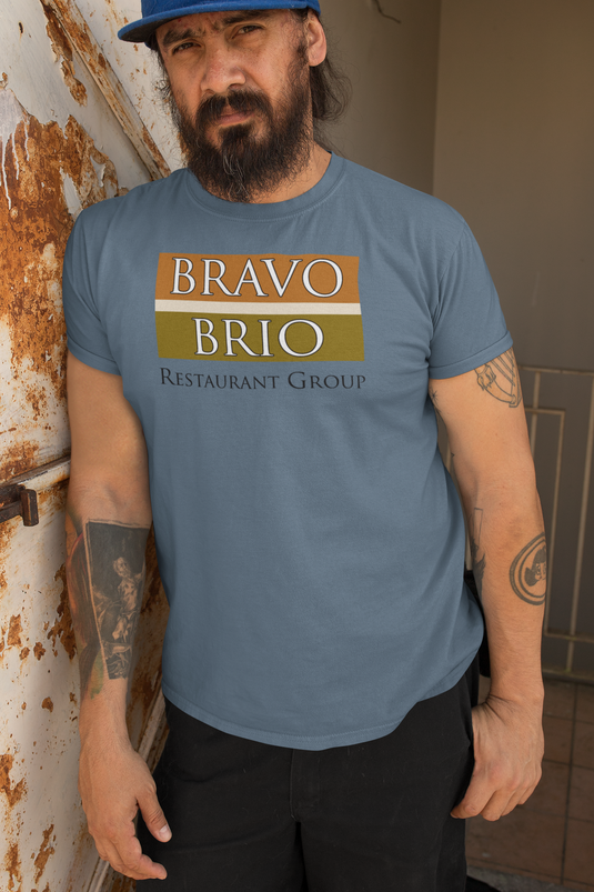 Bravo Brio Restaurant Group T-Shirt - Defunct Dining Chain Logo Tee