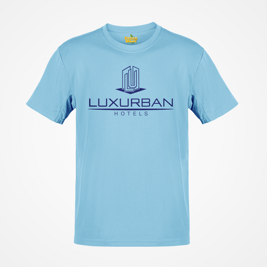 LuxUrban Hotels T-Shirt - Hospitality Industry Bankrupt Hotel Logo