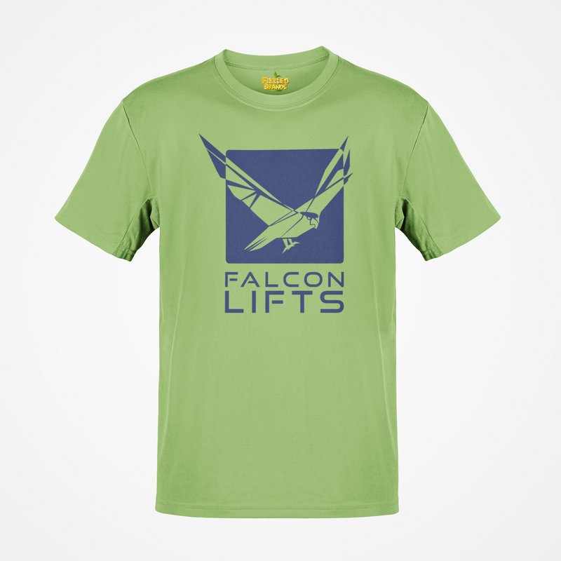 Load image into Gallery viewer, Falcon Lifts T-Shirt Defunct Elevator Company Bankrupt Logo Tee
