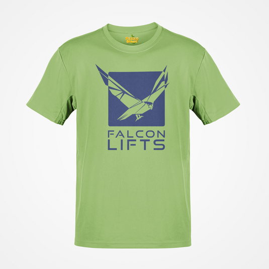 Falcon Lifts T-Shirt Defunct Elevator Company Bankrupt Logo Tee