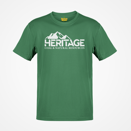Heritage Coal T-Shirt Defunct Natural Resources Company Bankrupt Logo Tee